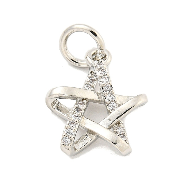 

PandaHall Rack Plating Brass Micro Pave Clear Cubic Zirconia Pendants, Cadmium Free & Lead Free, Long-Lasting Plated, Star, Platinum...