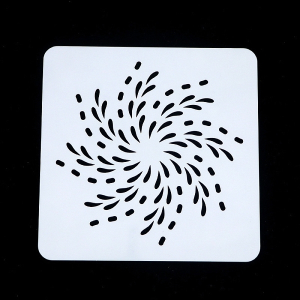 Flower Pattern Eco-Friendly PET Plastic Hollow Painting Silhouette Stencil