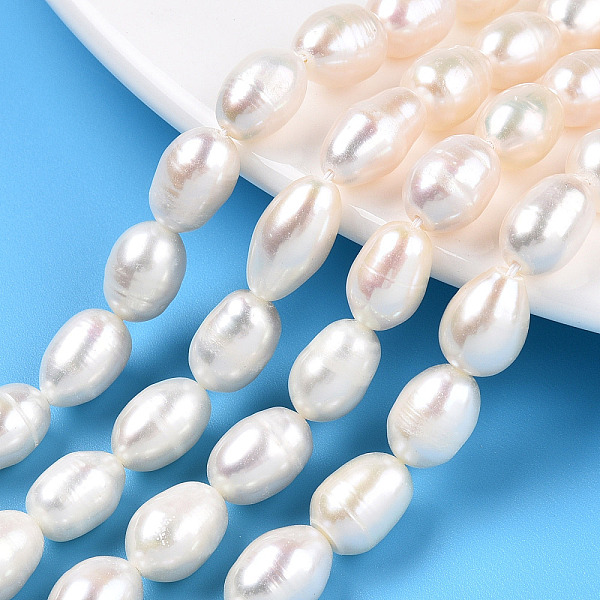 

PandaHall Natural Cultured Freshwater Pearl Beads Strands, Rice, Seashell Color, 10~13x7.9~8.4mm, Hole: 0.7~0.8mm, about 16~17pcs/strand...