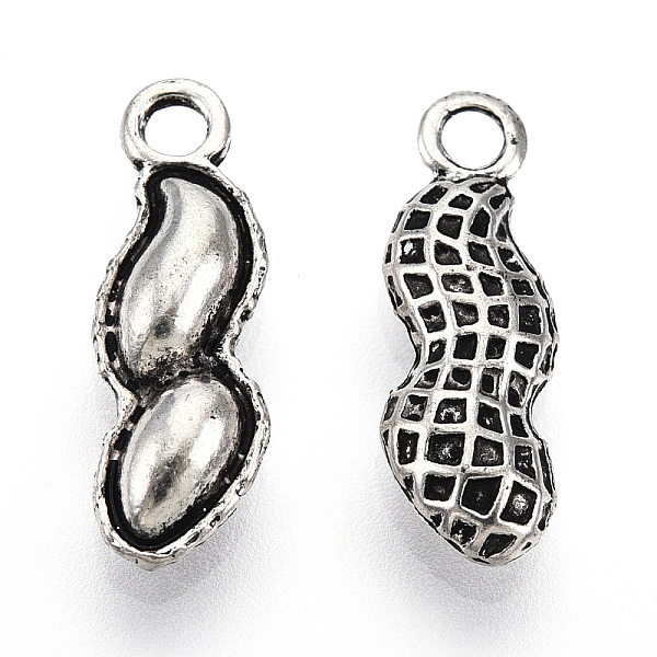 

PandaHall Tibetan Style Alloy Pendants, Cadmium Free & Lead Free, Peanut Charms, Antique Silver, 17.5x6x3.5mm, Hole: 1.8mm Alloy Others