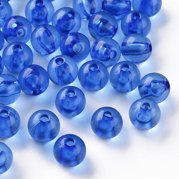 

PandaHall Transparent Acrylic Beads, Round, Royal Blue, 8x7mm, Hole: 2mm Acrylic Round
