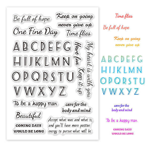 

PandaHall TPR Stamps, with Acrylic Board, for Imprinting Metal, Plastic, Wood, Leather, Mixed Patterns, Platinum, 16x11cm Acrylic Letter
