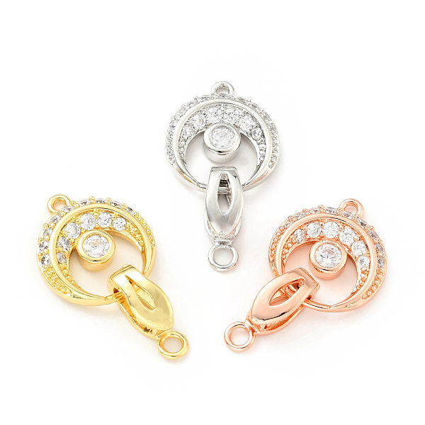 

PandaHall Flat Round Brass Clear Cubic Zirconia Fold Over Clasps, Cadmium Free & Lead Free, Mixed Color, Flat Round: 16.5x14.5x3mm long...