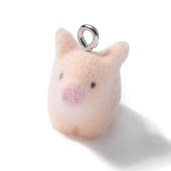 Flocky Resin Pendants