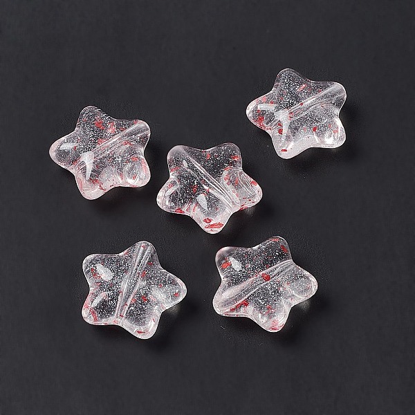 

PandaHall Transparent Acrylic Beads, with Dried Flower Petal, Star, Indian Red, 19x20x8mm, Hole: 1.8mm Acrylic Star