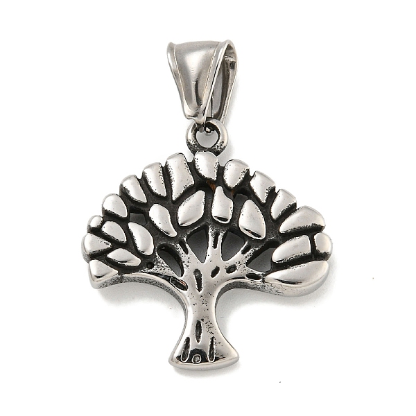 

PandaHall Vintage 316 Surgical Stainless Steel Pendants, Tree Charm, Antique Silver, 28x27x4.5mm, Hole: 4x9mm 316 Surgical Stainless Steel...