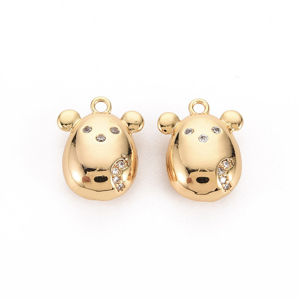 

PandaHall Brass Micro Pave Clear Cubic Zirconia Charms, Nickel Free, Mouse, Real 18K Gold Plated, 14x11x5.5mm, Hole: 1.4mm Brass+Cubic...