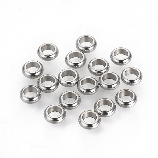 

PandaHall 201 Stainless Steel Spacer Beads, Donut, Stainless Steel Color, 4.5x1.7mm, Hole: 2.7mm 201 Stainless Steel Donut