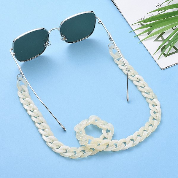 

PandaHall Eyeglasses Chains, Neck Strap for Eyeglasses, with Acrylic Curb Chains, 304 Stainless Steel Jump Rings and Rubber Loop Ends, Wheat..., Orange