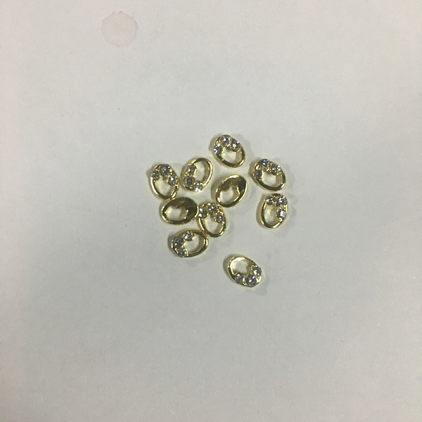 

PandaHall Alloy Rhinestone Cabochons, Nail Art Decoration Accessories, Cadmium Free & Lead Free, Oval, Golden, Crystal, 5.5x4.5x1.5mm..., Clear