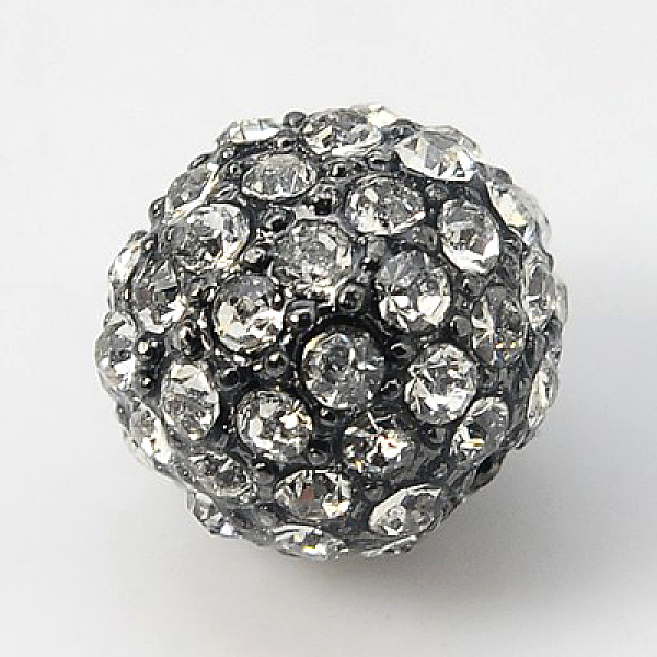 

PandaHall Alloy Rhinestone Beads, Grade A, Round, Gunmetal, Crystal, 10mm, Hole: 2mm Alloy+Rhinestone Round Clear