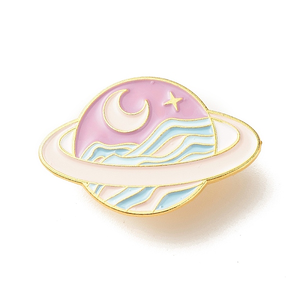 

PandaHall Planet with Moon and Star Enamel Pin, Cool Creative Iron Enamel Brooch for Backpack Clothes, Golden, Plum, 21.5x32.5x9mm Iron..., Purple