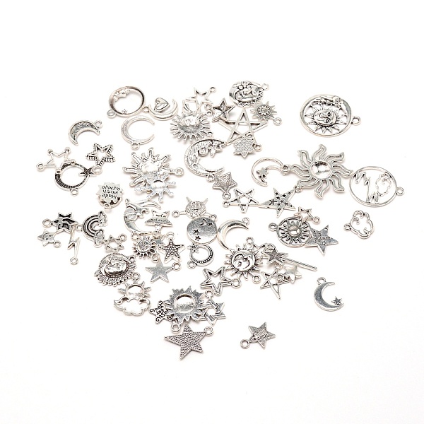 

PandaHall Tibetan Style Pendants, Mixed Shapes, Cadmium Free & Lead Free, Antique Silver, 11~33x6~30x1~4mm, Hole: 1.5mm, about 60pcs/bag...