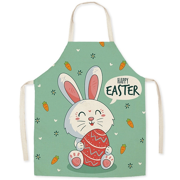 

PandaHall Cute Easter Rabbit Pattern Polyester Sleeveless Apron, with Double Shoulder Belt, for Household Cleaning Cooking, Orange...