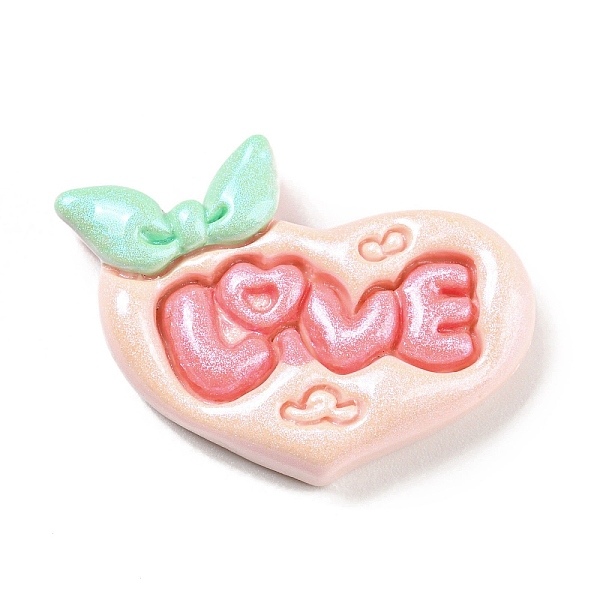 

PandaHall Opaque Resin Cabochons, Fluorescent Word Love Cabochons, Heart, Pink, 23x32x7mm Resin Heart Pink