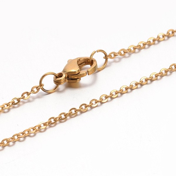 

PandaHall 304 Stainless Steel Cable Chain Necklaces, with Lobster Claw Clasps, Golden, 20 inch(50.8cm), jump ring: 4x0.5mm 304 Stainless...