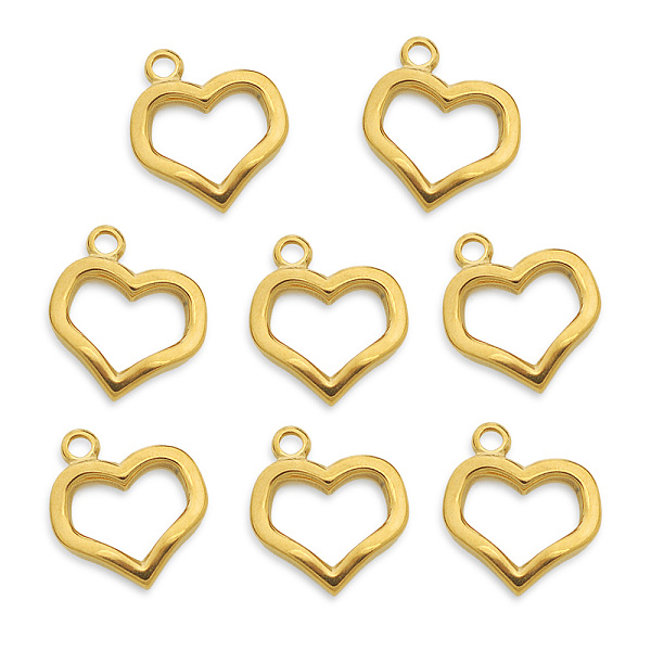

PandaHall Vacuum Plating 201 Stainless Steel Pendants, Heart, Golden, 20x18x3mm, Hole: 2mm 201 Stainless Steel Heart
