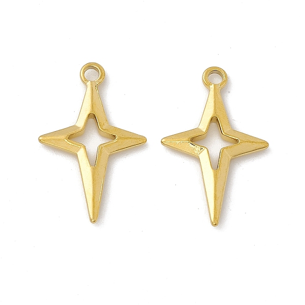 

PandaHall Vacuum Plating 304 Stainless Steel Pendants, Star Charms, Golden, 27.5x17x2.5mm, Hole: 2mm 304 Stainless Steel Star