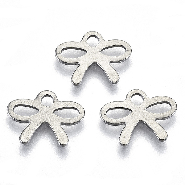 

PandaHall 201 Stainless Steel Charms, Laser Cut, Bowknot, Stainless Steel Color, 10x13x0.7mm, Hole: 1.8mm 201 Stainless Steel Bowknot