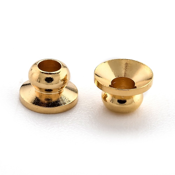 

PandaHall Brass Beads Cap, Long-Lasting Plated, Apetalous, Real 24K Gold Plated, 5x3mm, Hole: 1.8mm Brass