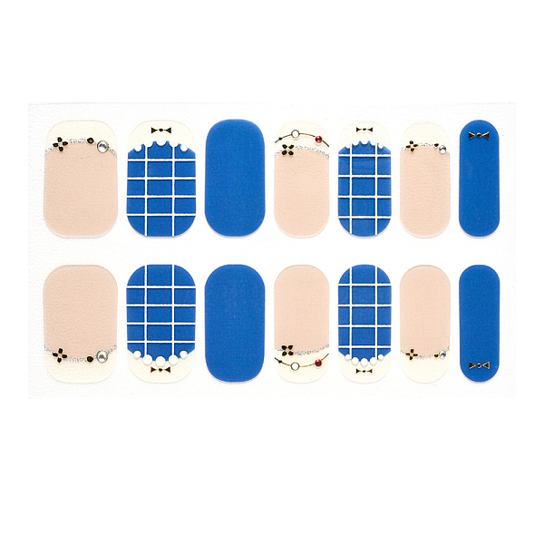 

PandaHall Full Cover Nombre Nail Stickers, Self-Adhesive, for Nail Tips Decorations, Blue, 24x8mm, 14pcs/sheet Paper Others Blue
