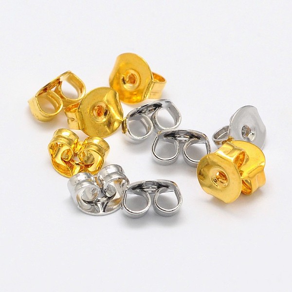 

PandaHall Brass Ear Nuts, Friction Earring Backs for Stud Earrings, Cadmium Free & Nickel Free & Lead Free, Mixed Color, 5x5x3mm, Hole: 1mm...