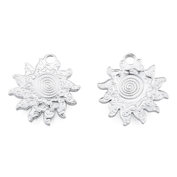 

PandaHall 201 Stainless Steel Pendants, Sun, Stainless Steel Color, 22x20x2mm, Hole: 2.5mm 201 Stainless Steel Sun