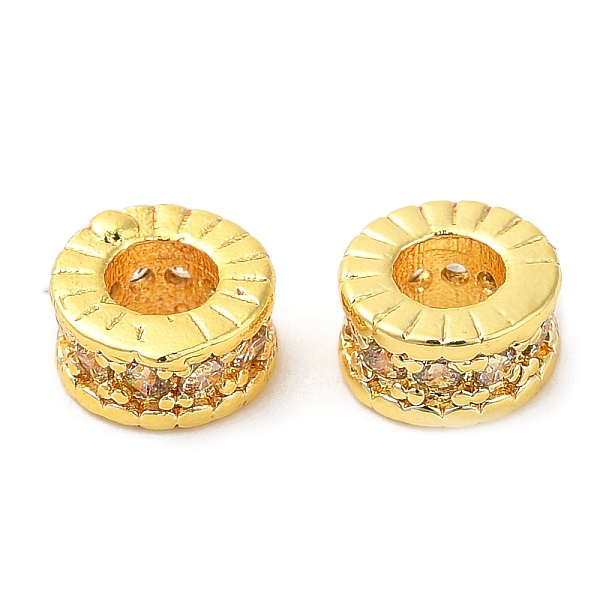 

PandaHall Rack Plating Brass Micro Pave Cubic Zirconia Beads, Long-Lasting Plated, Lead Free & Cadmium Free, Column, Real 18K Gold Plated..., Clear