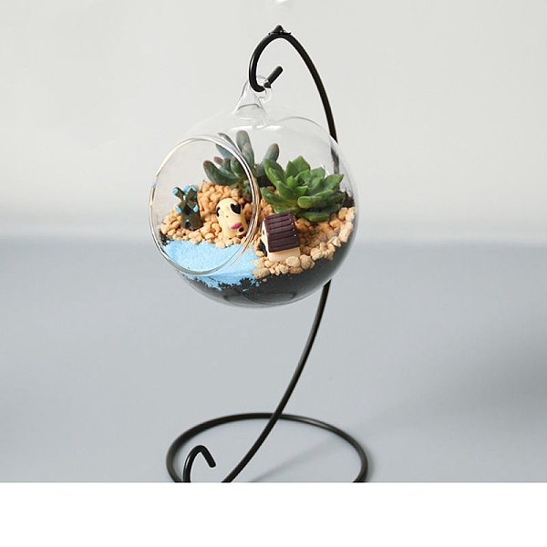 

PandaHall Air Plant Terrarium with Stand, Hanging Glass Globe Vase Terrarium Ornament Display, Tabletop Glass Terrarium, Cattle, 100mm Glass...