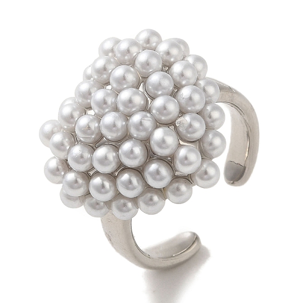 

PandaHall Rack Plating Brass Micro Pave Pearl Rings, Lead Free & Cadmium Free, Long-Lasting Plated, Heart, Adjustable Brass+Cubic Zirconia...