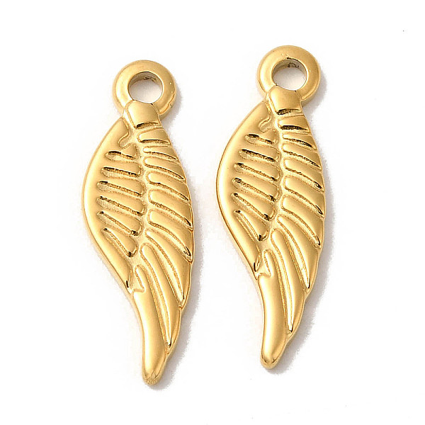 

PandaHall Manual Polishing 304 Stainless Steel Pendants, Wing Charm, Real 18K Gold Plated, 19.5x6x1.5mm, Hole: 1.8mm 304 Stainless Steel...