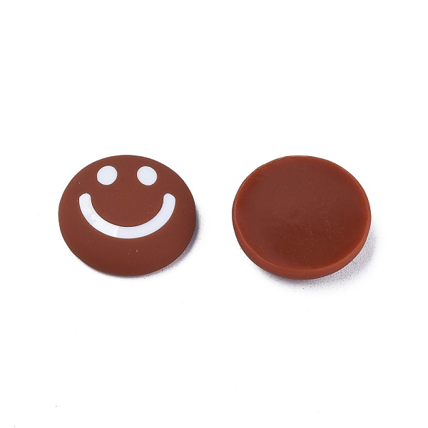 

PandaHall Acrylic Enamel Cabochons, Flat Round with Smiling Face Pattern, Saddle Brown, 20x6.5mm Acrylic Flat Round