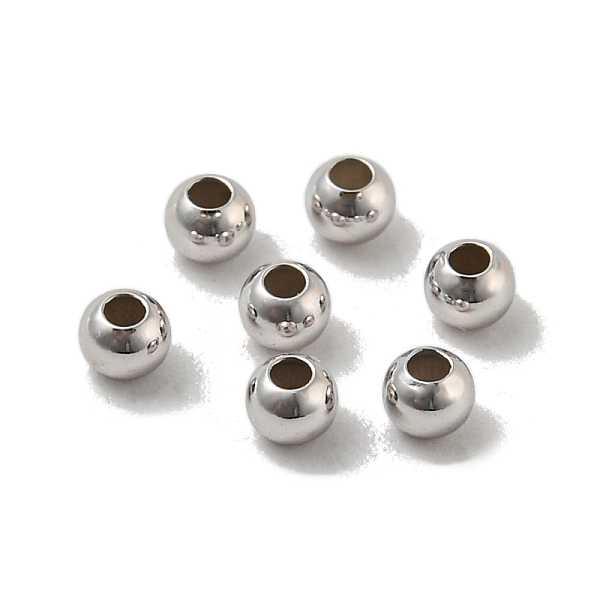 

PandaHall Rhodium Plated 925 Sterling Silver Beads, Round, Real Platinum Plated, 2mm, Hole: 0.8mm, about 900pcs/20g Sterling Silver Round