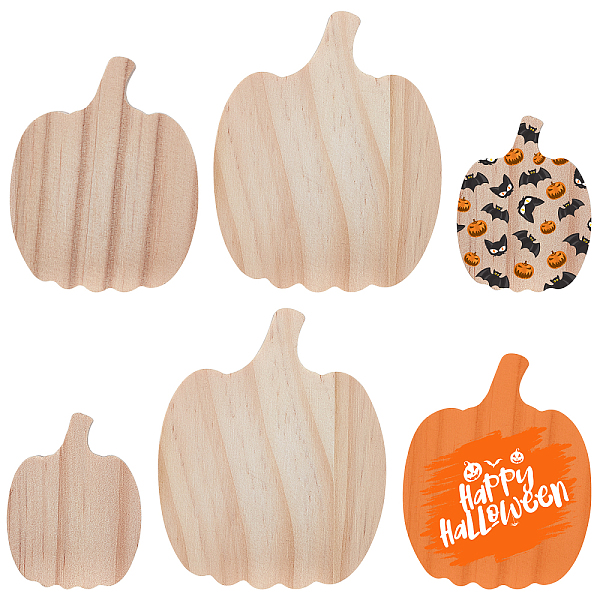 

PandaHall OLYCRAFT 3 Sizes 12pcs Pumpkin Wooden Sign Fall Wooden Pumpkins Block Thick Unfinished Blank Wood Pumpkin Signs for Harvest Party...