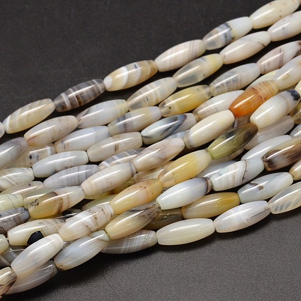 

PandaHall Rice Natural Dendritic Agate Bead Strands, 20x8mm, Hole: 1.2mm, about 19pcs/strand, 15.1 inch Dendritic Agate Rice
