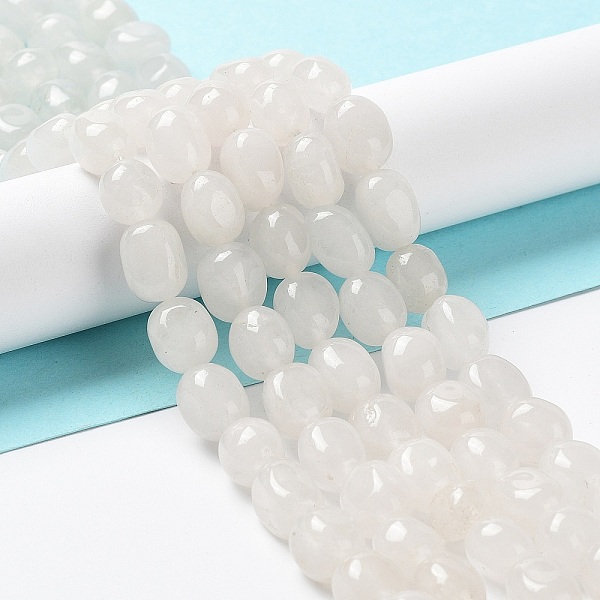 

PandaHall Natural White Jade Beads Strands, Dyed, Nuggets, Tumbled Stone, Floral White, 9.5~11.5x8~8.5x7~8mm, Hole: 1mm, about...