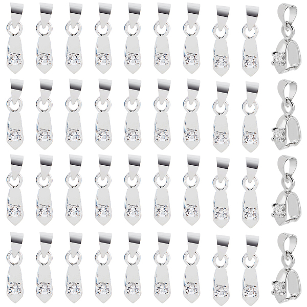

PandaHall DICOSMETIC 70Pcs Pendant Pinch Bails Brass Pinch Clasp Bails Platinum Ice Pick and Pinch Bails Small Bead Pendant Connector for...