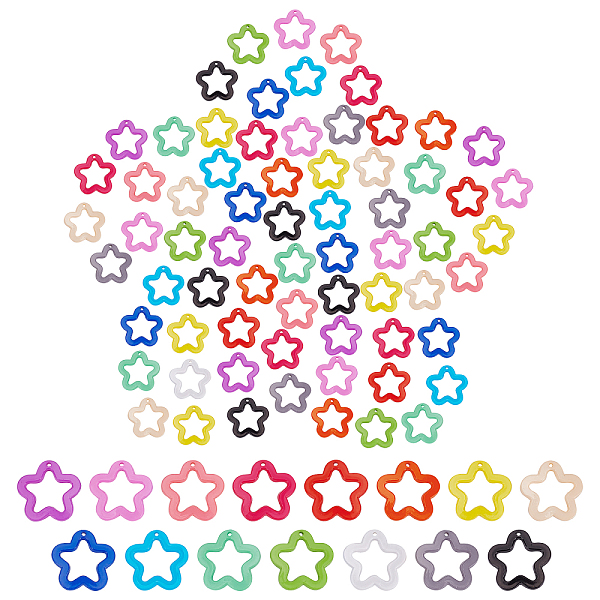 

PandaHall 150Pcs 15 Colors Opaque Acrylic Pendants, Flower, Mixed Color, 30x30x5mm, Hole: 2mm, 10pcs/color Acrylic Flower Multicolor