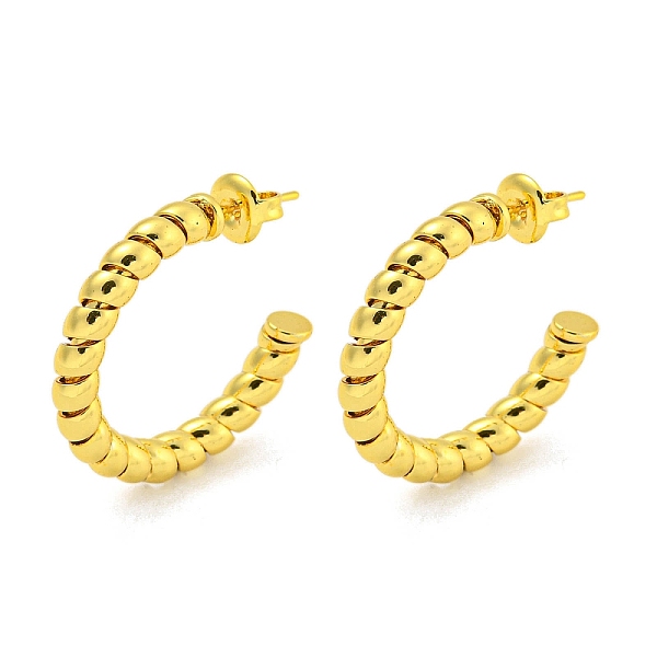 

PandaHall 304 Stainless Steel Earrings, Half Round, Real 18K Gold Plated, 26x4mm 304 Stainless Steel Half Round