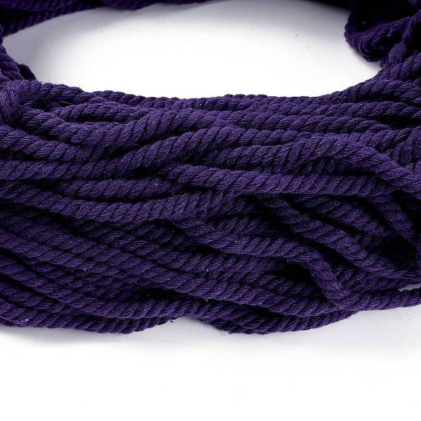 

PandaHall Cotton Thread Cords, 3-Ply, For Jewelry Making, Purple, 5~5.8mm, 109.4 yard(100m)/bundle Cotton Purple