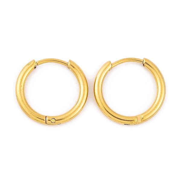

PandaHall Ion Plating(IP) Round Ring 304 Stainless Steel Hoop Earrings for Women, Real 18K Gold Plated, 15.5~16.5x16~17x2mm 304 Stainless...