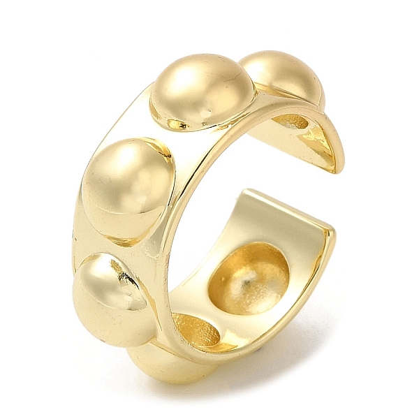 

PandaHall Brass Open Cuff Rings, Multi-Ball Ring, Anxiety Wide Band Ring for Women, Real 18K Gold Plated, 9.5mm, Inner Diameter: 17.8mm...