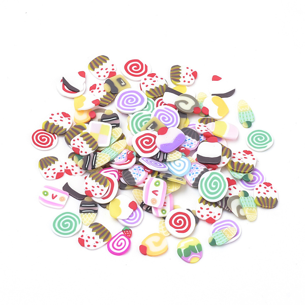 

PandaHall Handmade Polymer Clay Nail Art Decoration, Fashion Nail Care, No Hole, Cake, Mixed Color, 10000pcs/bag, 3~6x5~7x0.5mm Polymer Clay..., Multicolor