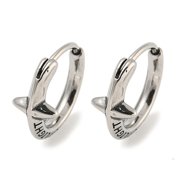 

PandaHall 316 Surgical Stainless Steel Hoop Earrings, Antique Silver, Star, 14x7mm 316 Surgical Stainless Steel Star