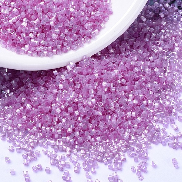 

PandaHall MIYUKI Delica Beads, Cylinder, Japanese Seed Beads, 11/0, (DB1866) Silk Inside Dyed Orchid AB, 1.3x1.6mm, Hole: 0.8mm, about..., Purple
