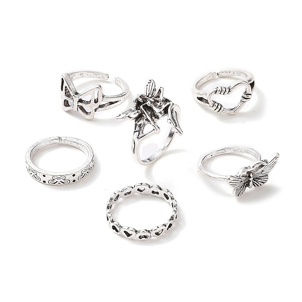 Tibetan Style Alloy Stackable Rings Set