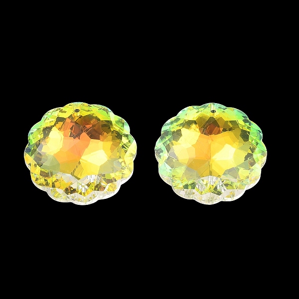 

PandaHall Electroplate Glass Charms, Faceted, for Chandelier Crystal Hanging Pendants, Flat Round, Clear AB, 44.5x44x18mm, Hole: 1.8mm Glass..., White