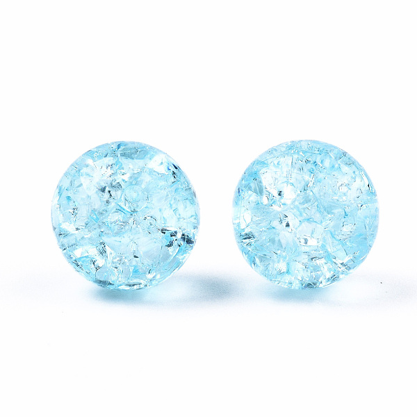 

PandaHall Transparent Crackle Acrylic Round Beads Strands, No Hole, Dodger Blue, 12mm Acrylic Round