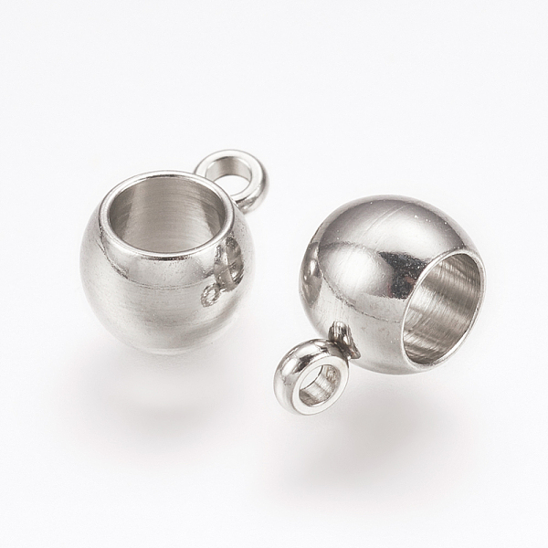 

PandaHall 201 Stainless Steel Tube Bails, Loop Bails, Rondelle, Stainless Steel Color, 9x6x5mm, Hole: 1mm, Inner Diameter: 4mm 201 Stainless...
