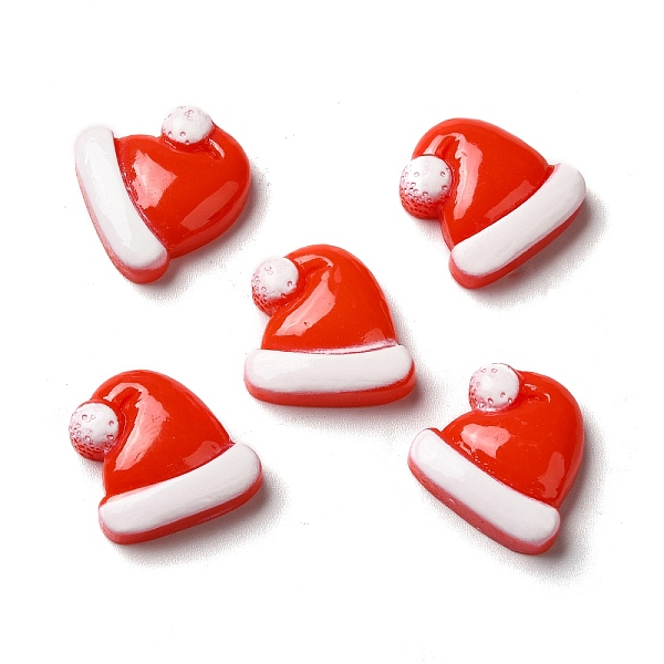 

PandaHall Christmas Opaque Resin Cabochons, Christmas Hat, Red, 17x17x6mm Resin Hat Red